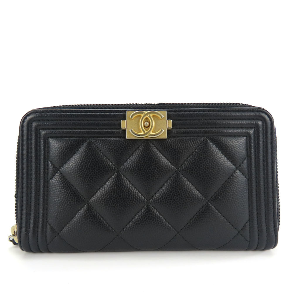 CHANEL Black Caviar Leather Wallet